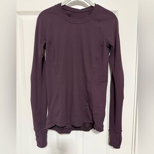 Lululemon Long Sleeve Running Top - Dark Purple, size 6.